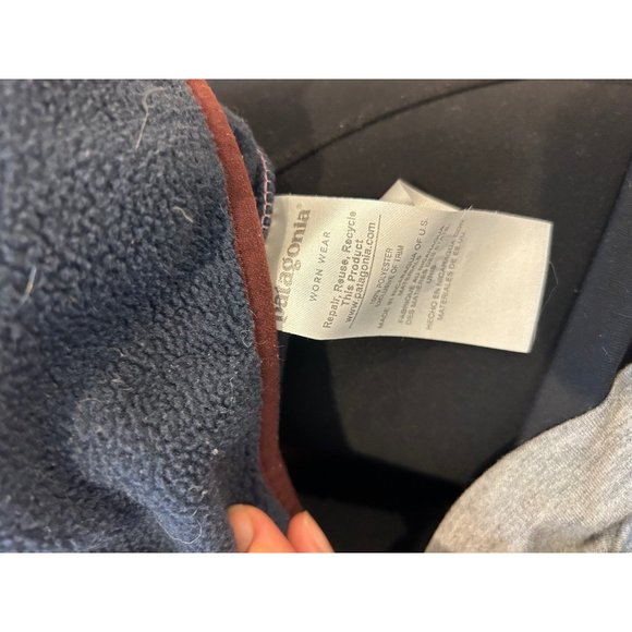 Patagonia Synchilla Womans snap t pullover sweater purple/pink and navy size s - Picture 6 of 8